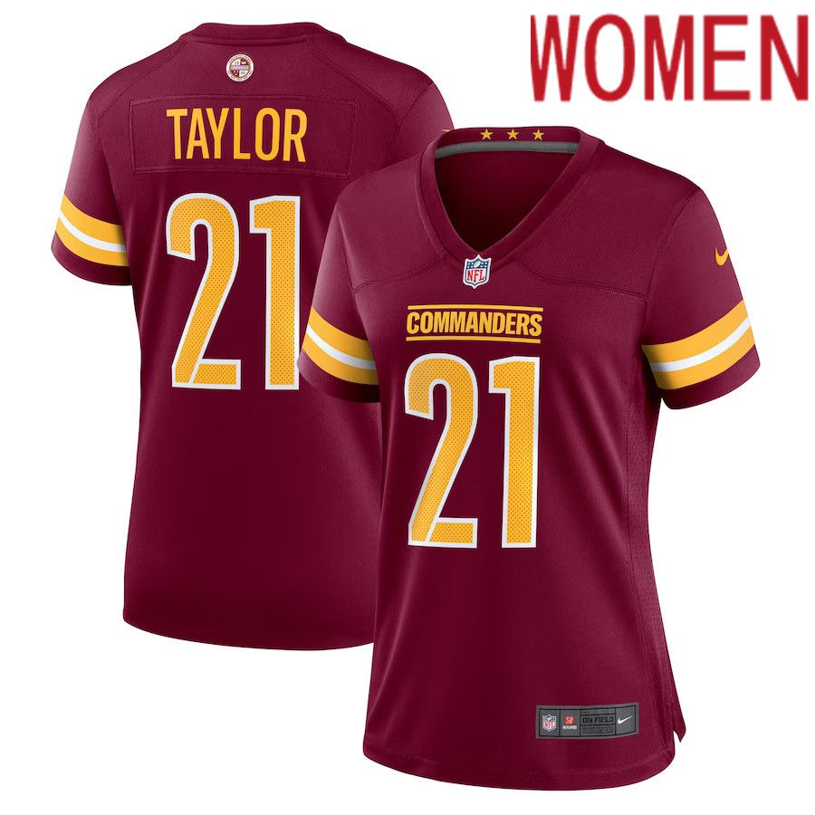 Women Washington Commanders #21 Sean Taylor Nike Burgundy Retired Player Game NFL Jersey